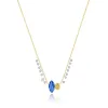 Blue Sapphire and Yellow Diamond Moi et Toi    Necklace sold by Meira T