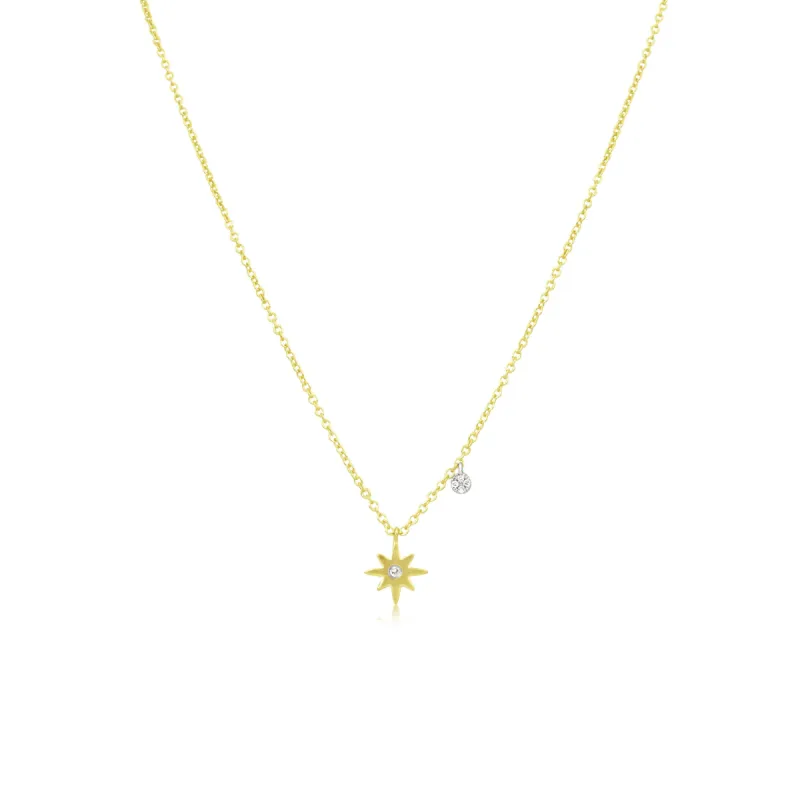 Dainty Yellow Gold Star Necklace sold by Meira T