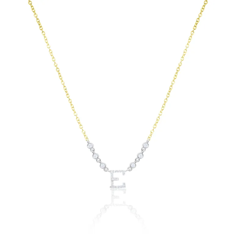 Small Yellow Gold and Diamond "A" Initial Necklace sold by Meira T