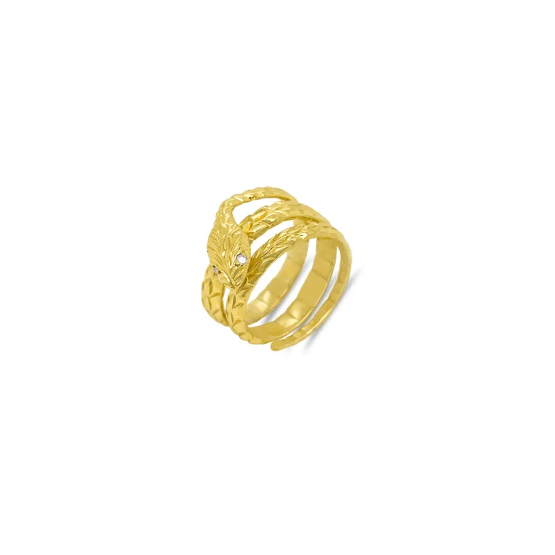 Yellow Gold Antique Diamond Snake Ring sold by Meira T