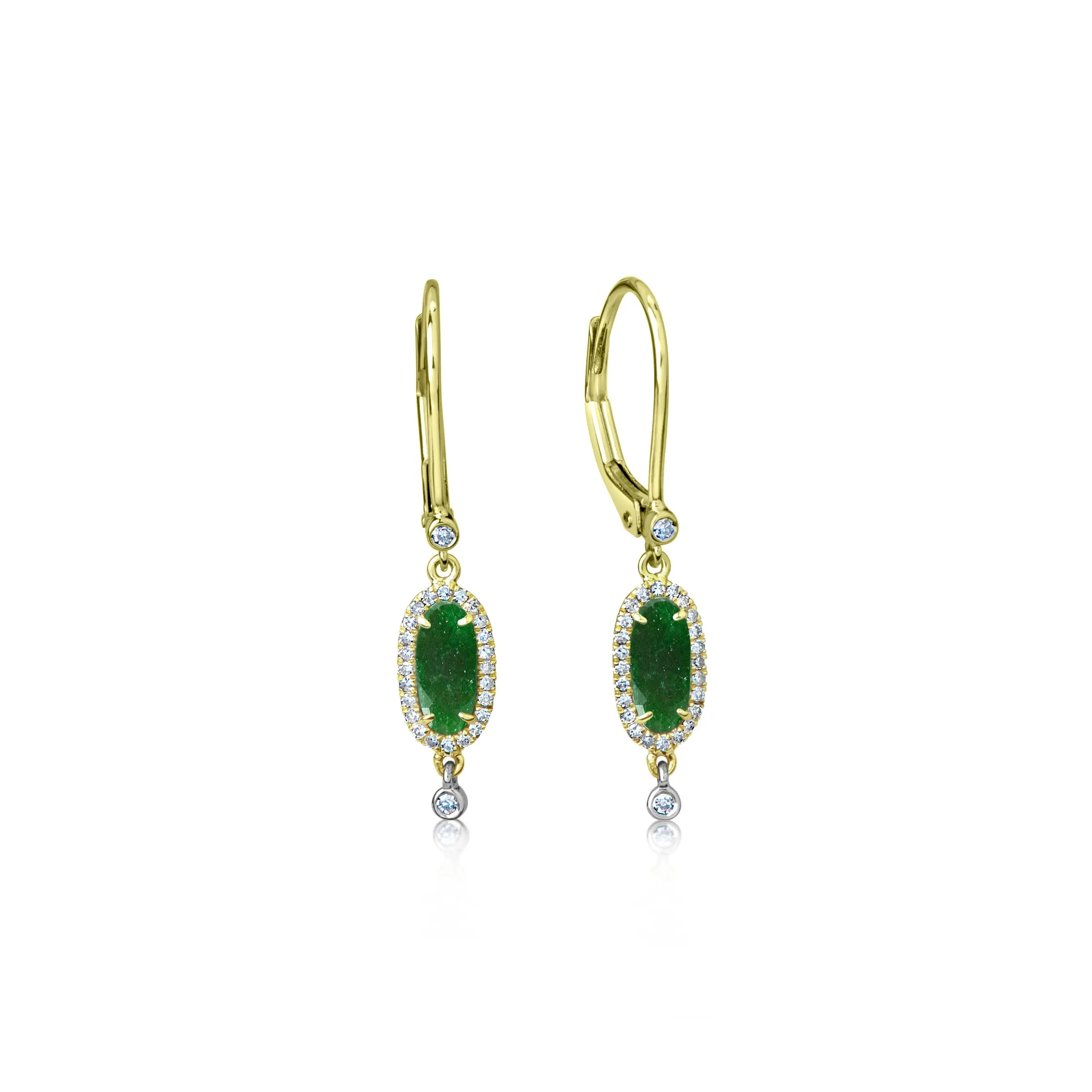 Dainty Emerald Drop Earrings sold by Meira T
