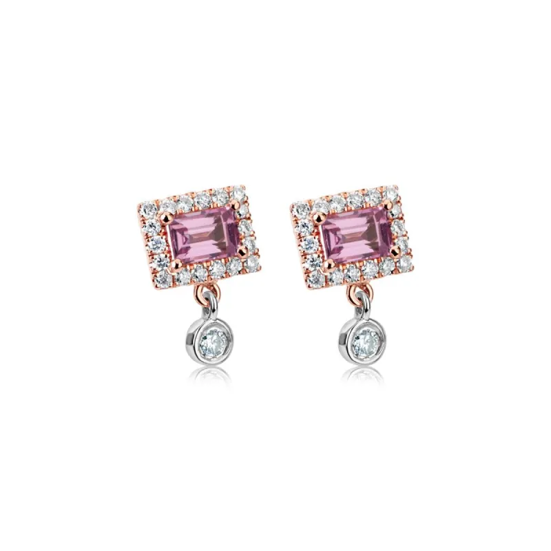 Pink Sapphire Diamond Studs sold by Meira T
