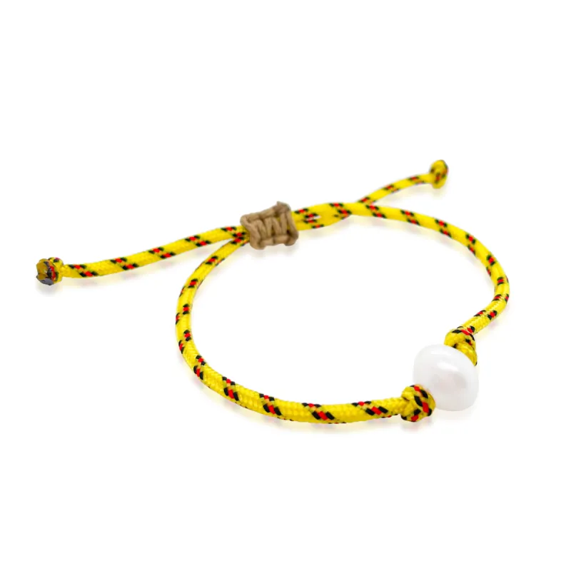 Fresh Water Pearl with Parachute Chord Bracelet sold by Meira T