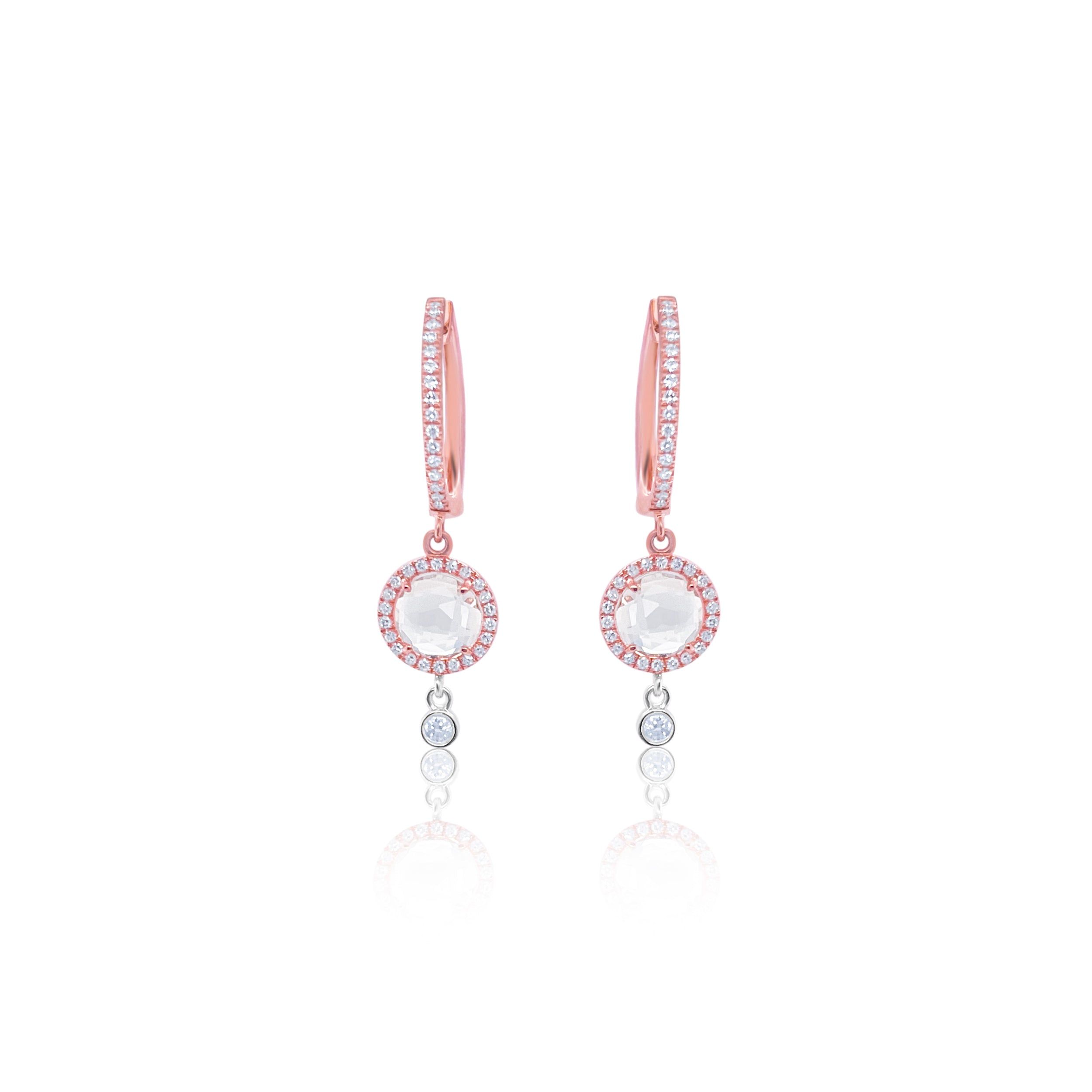 Morganite Rose Gold Drop Earrings sold by Meira T