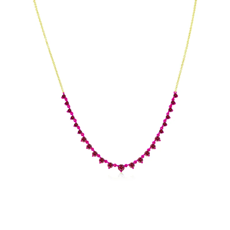Electric Pink 1 Carat Ruby Necklace sold by Meira T