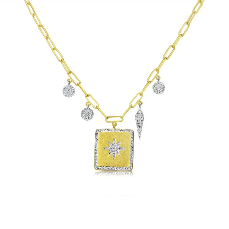 Starburst Pendant Paperclip Necklace sold by Meira T