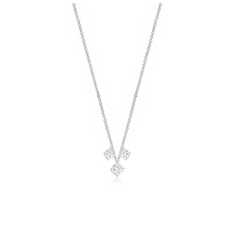 The Drop #3 | White Gold Triple Diamond Necklace (online exclusive) sold by Meira T