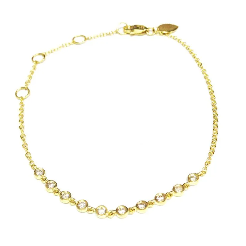 Diamond Gold Bezel Bracelet sold by Meira T