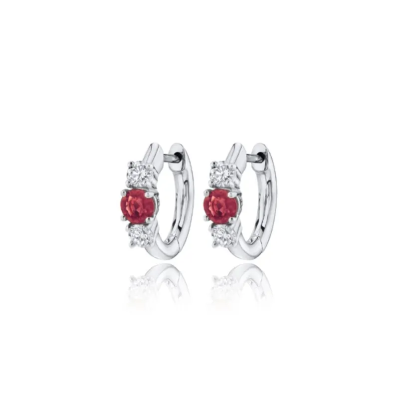 White Gold and Ruby Huggies sold by Meira T
