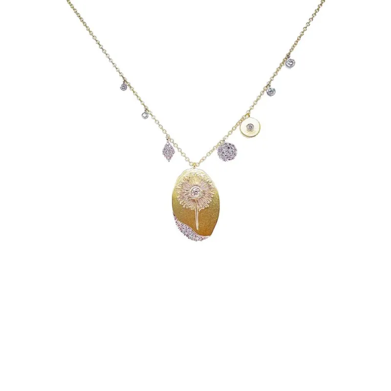 Yellow Gold Floral Necklace sold by Meira T