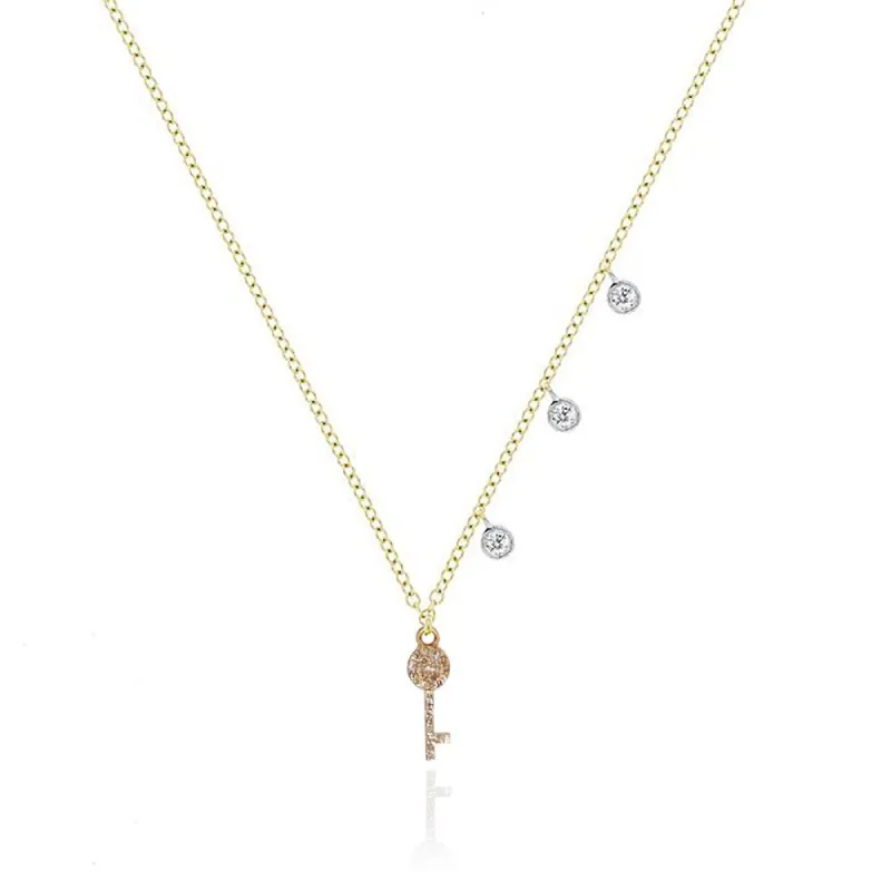 Diamond Key and Bezel Necklace sold by Meira T