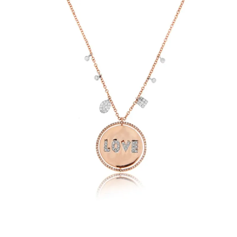 Rose Gold Rotating Love Necklace sold by Meira T