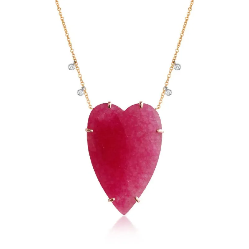 Ruby Quartz Heart Necklace sold by Meira T