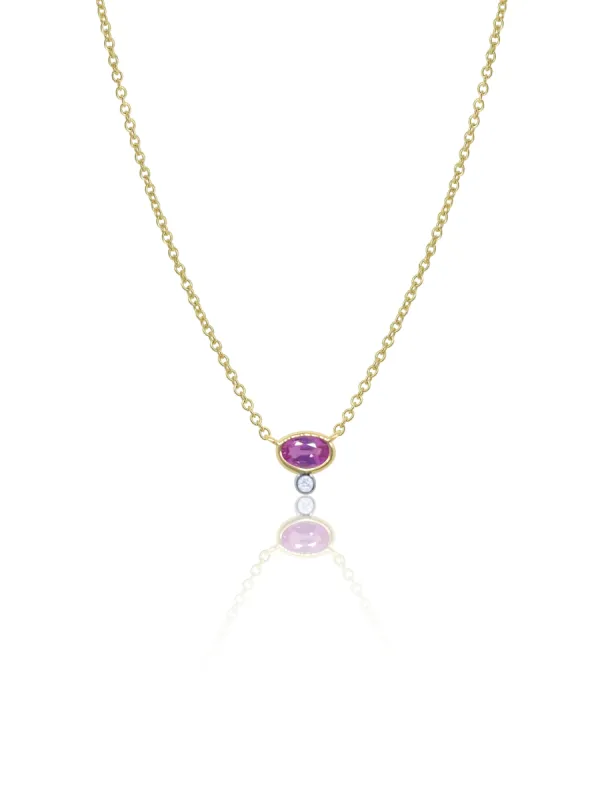 Pink Sapphire and Diamond Necklace sold by Meira T