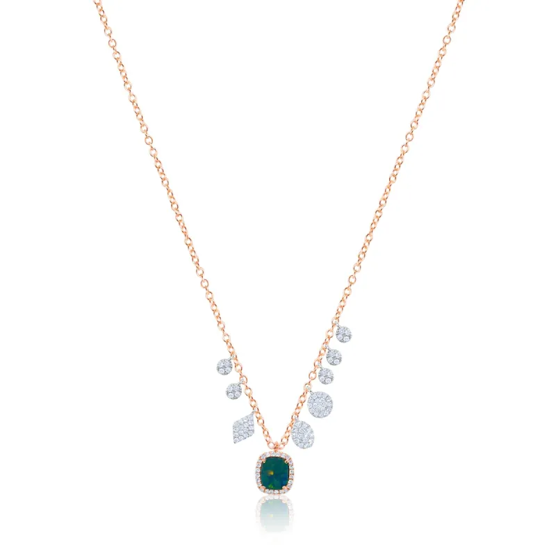 Rose Gold Opal and Diamond Charms Necklace sold by Meira T