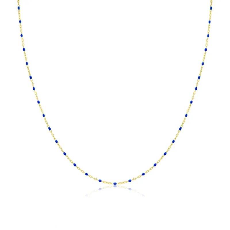 Blue Enamel Dainty Layering Chain sold by Meira T