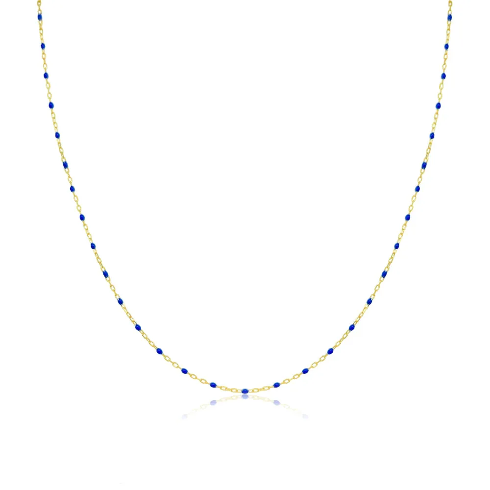 Blue Enamel Dainty Layering Chain sold by Meira T