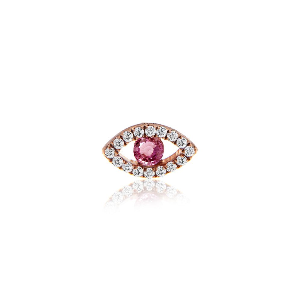 SINGLE Pink Sapphire Evil Eye Stud sold by Meira T