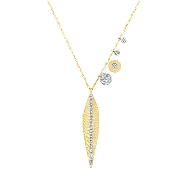 Leaf Necklace with Off-Centered Charms sold by Meira T