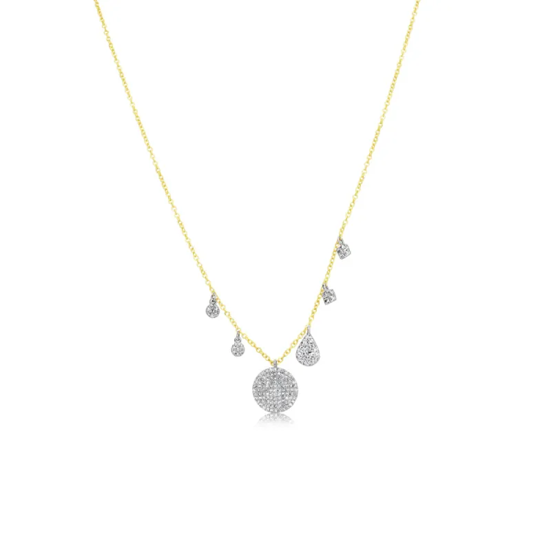 Diamond Charm and Disk Necklace sold by Meira T