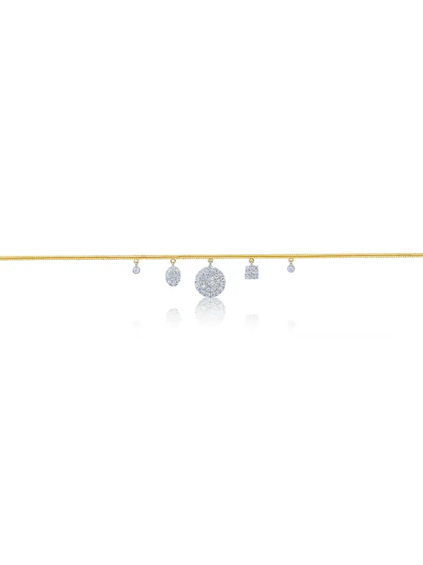 Yellow Gold Dainty Diamond Charms Bracelet sold by Meira T