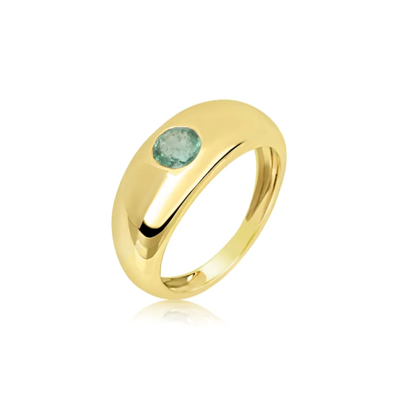 Yellow Gold and Emerald Ring sold by Meira T