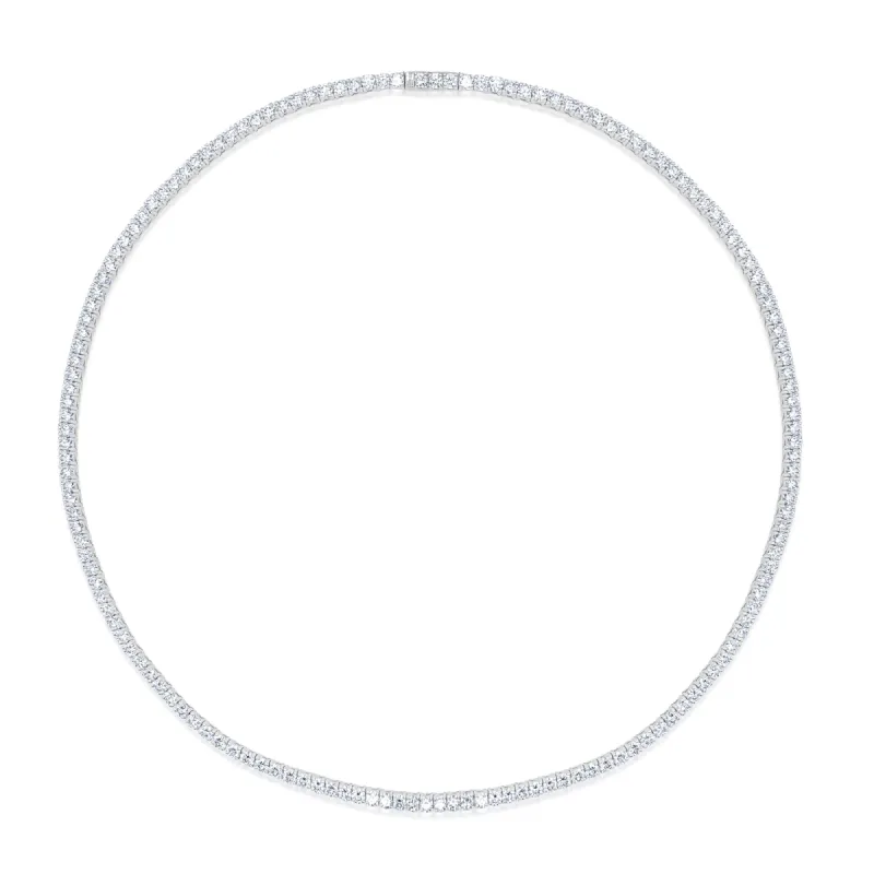 14kt White Gold Diamond 4.50 Carat Tennis Necklace Straight Size 16 inches sold by Meira T