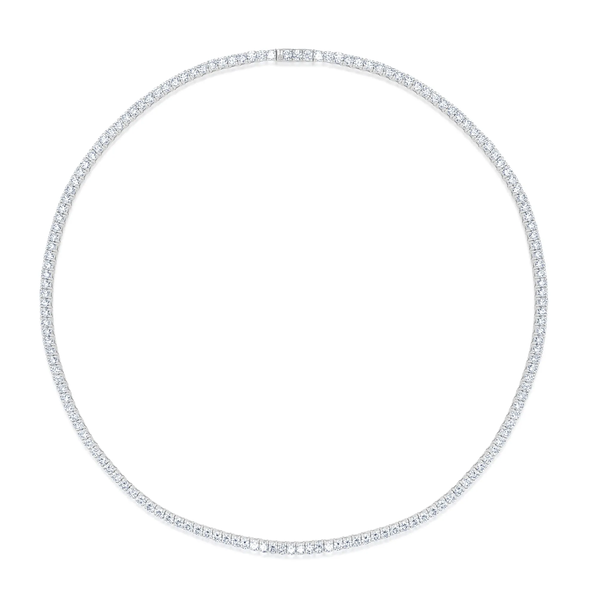 14kt White Gold Diamond 4.50 Carat Tennis Necklace Straight Size 16 inches sold by Meira T