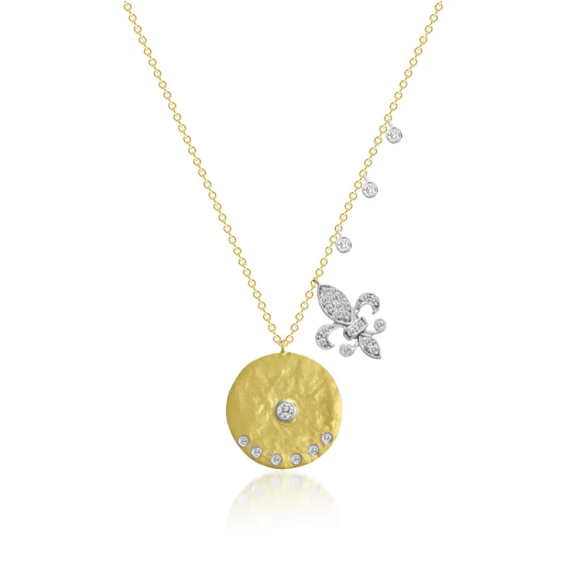 14kt Yellow Gold Diamond Meira T Coin Necklace sold by Meira T
