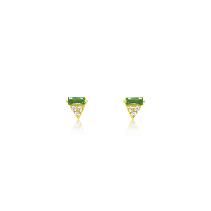 Emerald and Diamond Dagger Studs sold by Meira T