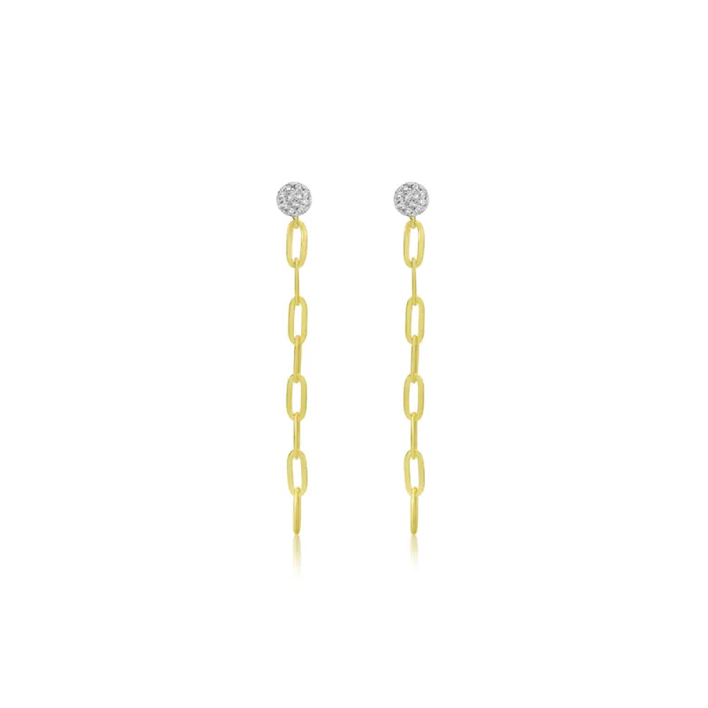 Diamond Paperclip Drop Earrings sold by Meira T