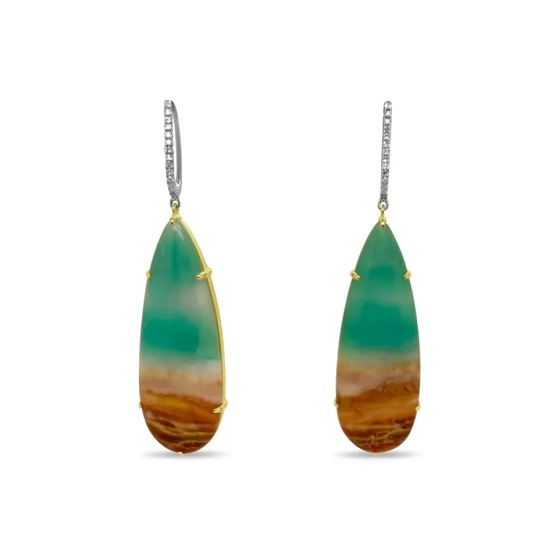 Opalized Wood Drop Earrings sold by Meira T