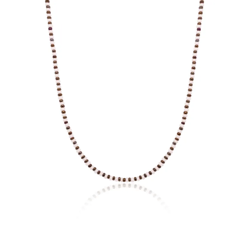 Silverite and Pearl Bead Necklace sold by Meira T