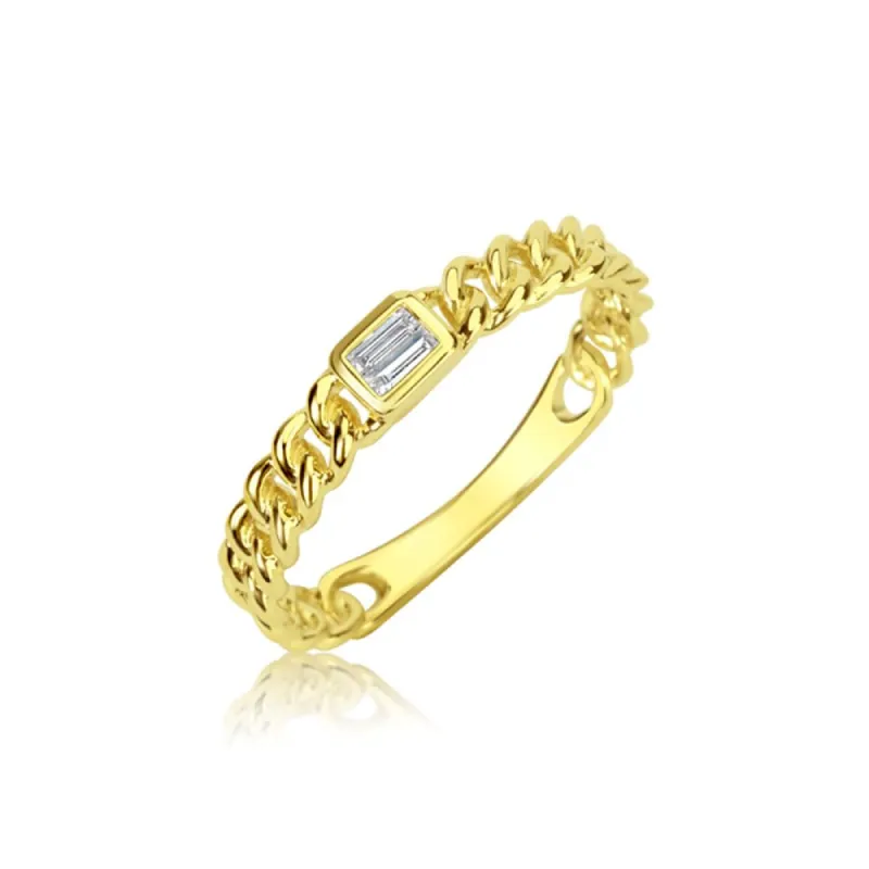 Diamond center Cuban link Ring sold by Meira T