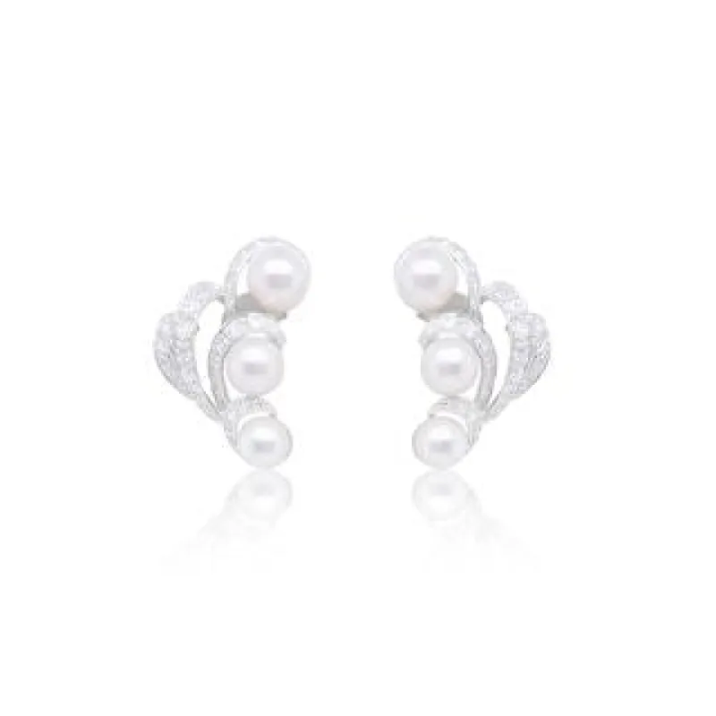 Diamond and Pearl Antique Earrings sold by Meira T