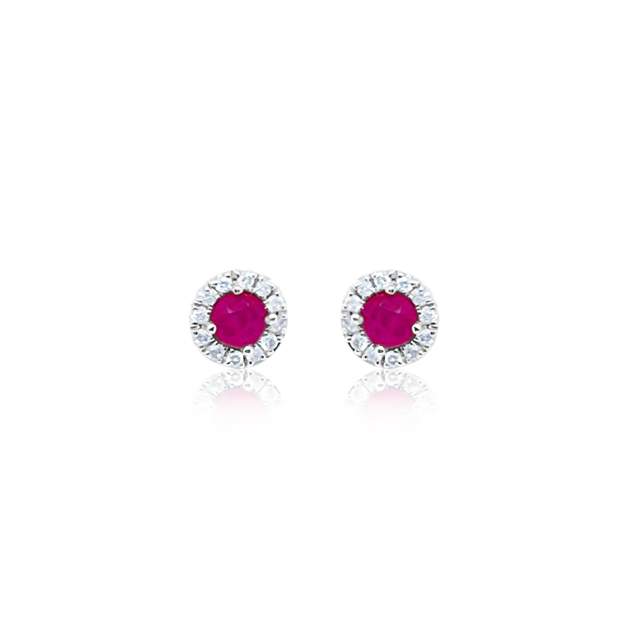 White Gold Diamond and Ruby Studs sold by Meira T