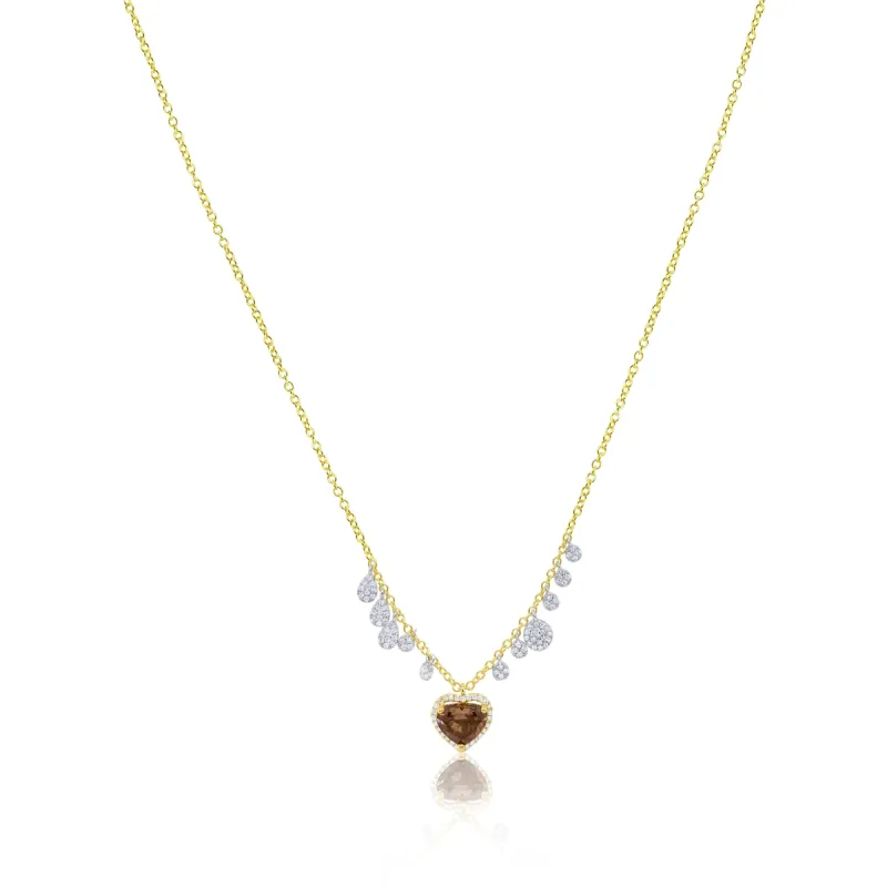 White Gold Diamond Heart and Diamond Necklace sold by Meira T