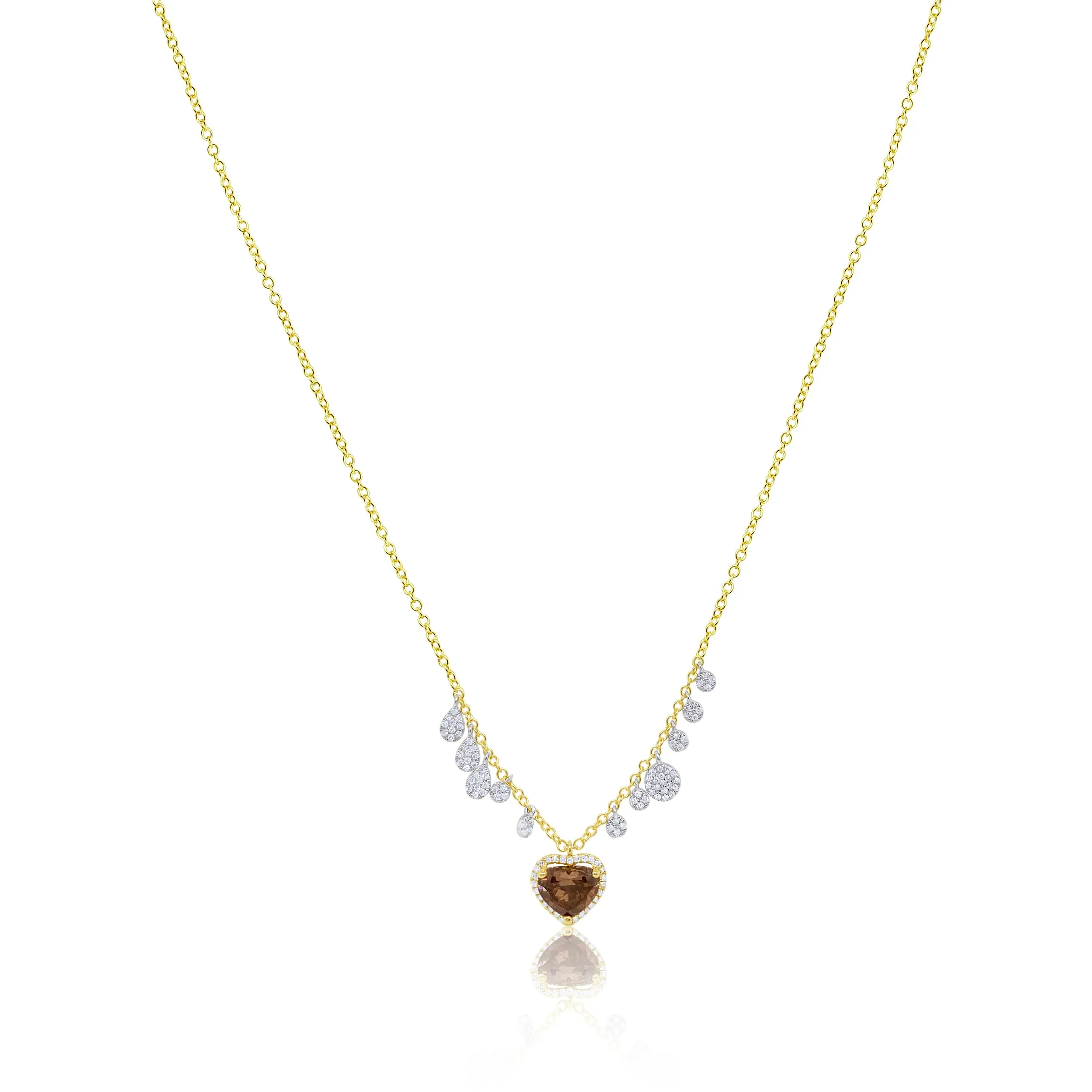 White Gold Diamond Heart and Diamond Necklace sold by Meira T