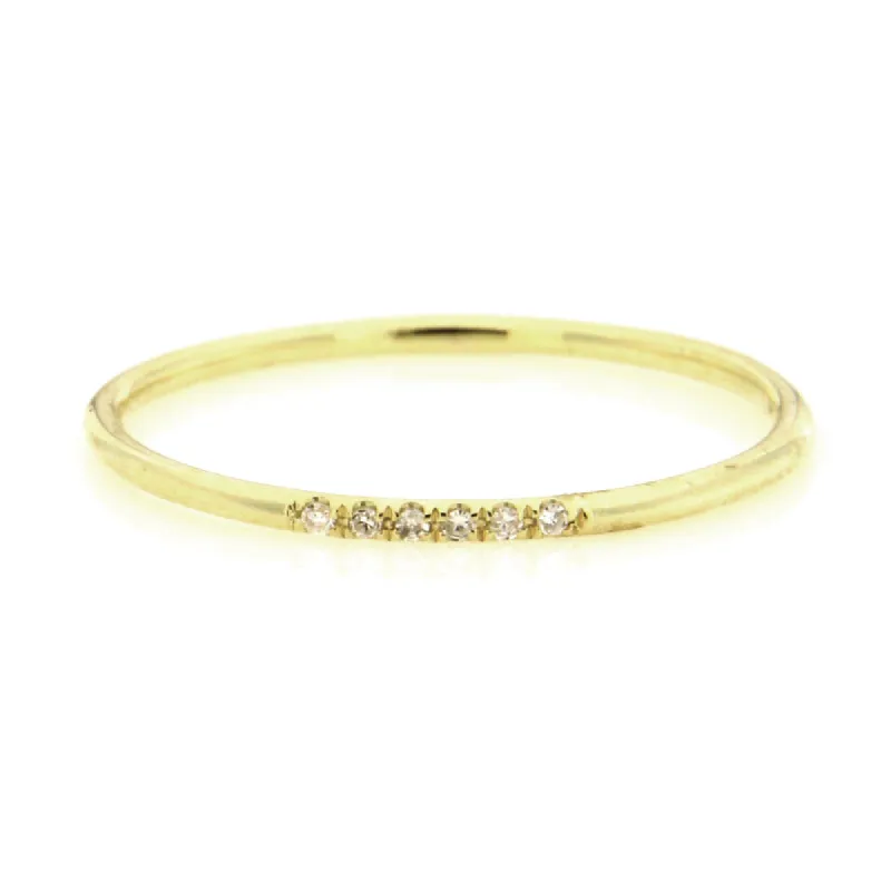 Dainty Yellow Gold Diamond Band sold by Meira T