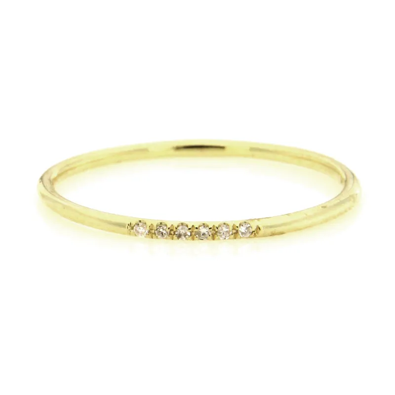 Dainty Yellow Gold Diamond Band sold by Meira T