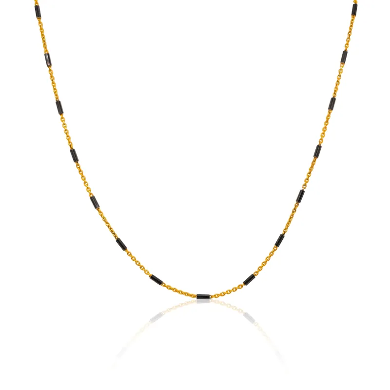 Gunmetal and Gold Box Layering Chain sold by Meira T