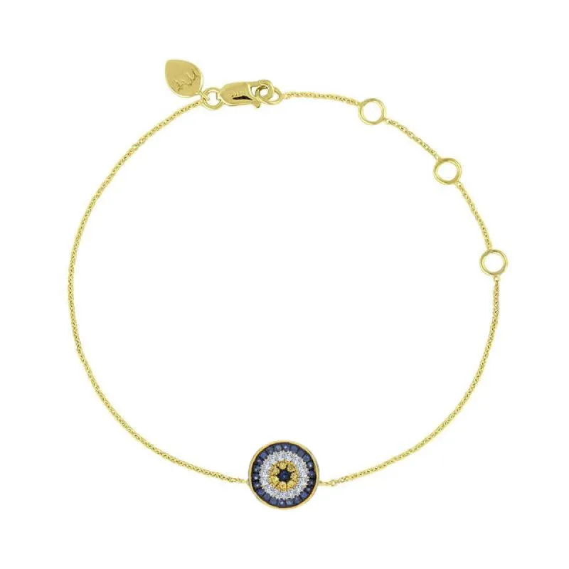 Round Evil Eye Diamonds and Sapphire Bracelet sold by Meira T