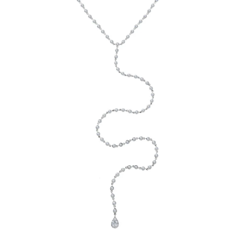 Meira T Diamond Bezel Chain Necklace With Pave Charm sold by Meira T