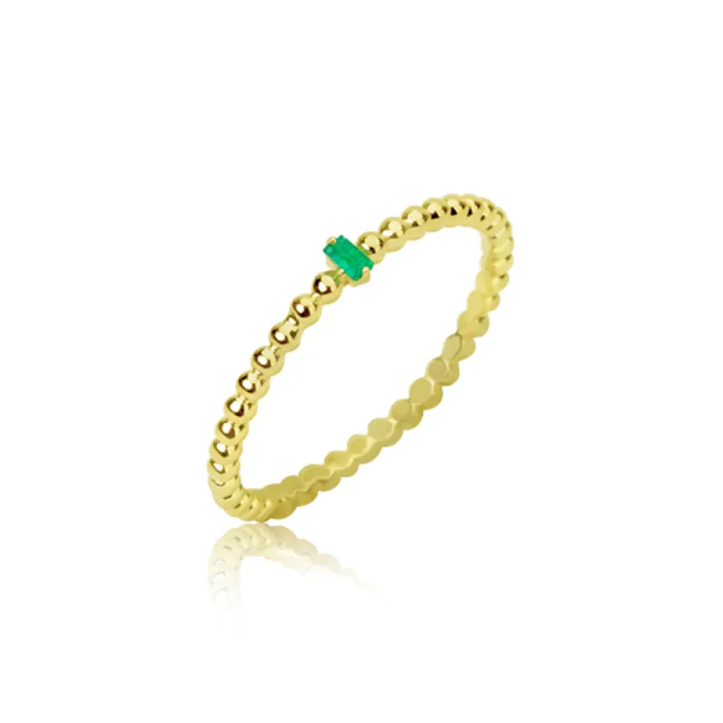 Dainty Emerald Baguette Spot Band sold by Meira T