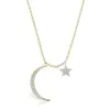 Crescent Moon and Star Necklace sold by Meira T