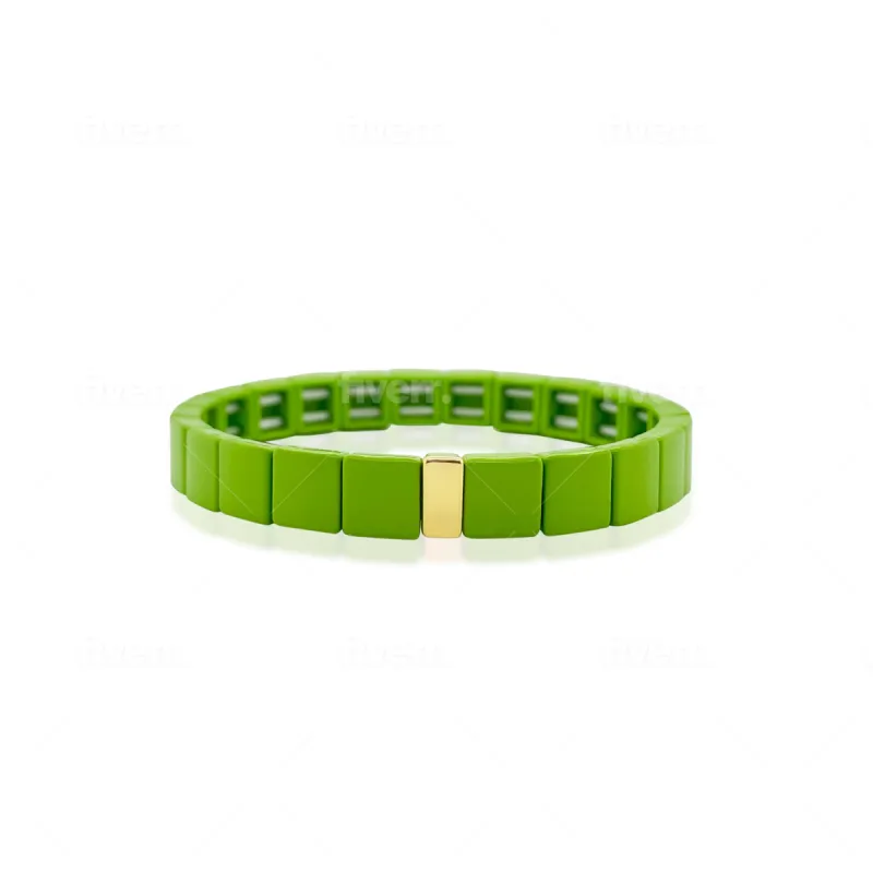 Stretchy Lime Green Beach Bracelet sold by Meira T