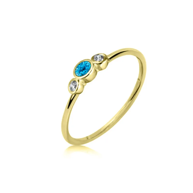 Yellow Gold Diamond and Blue Topaz Band sold by Meira T