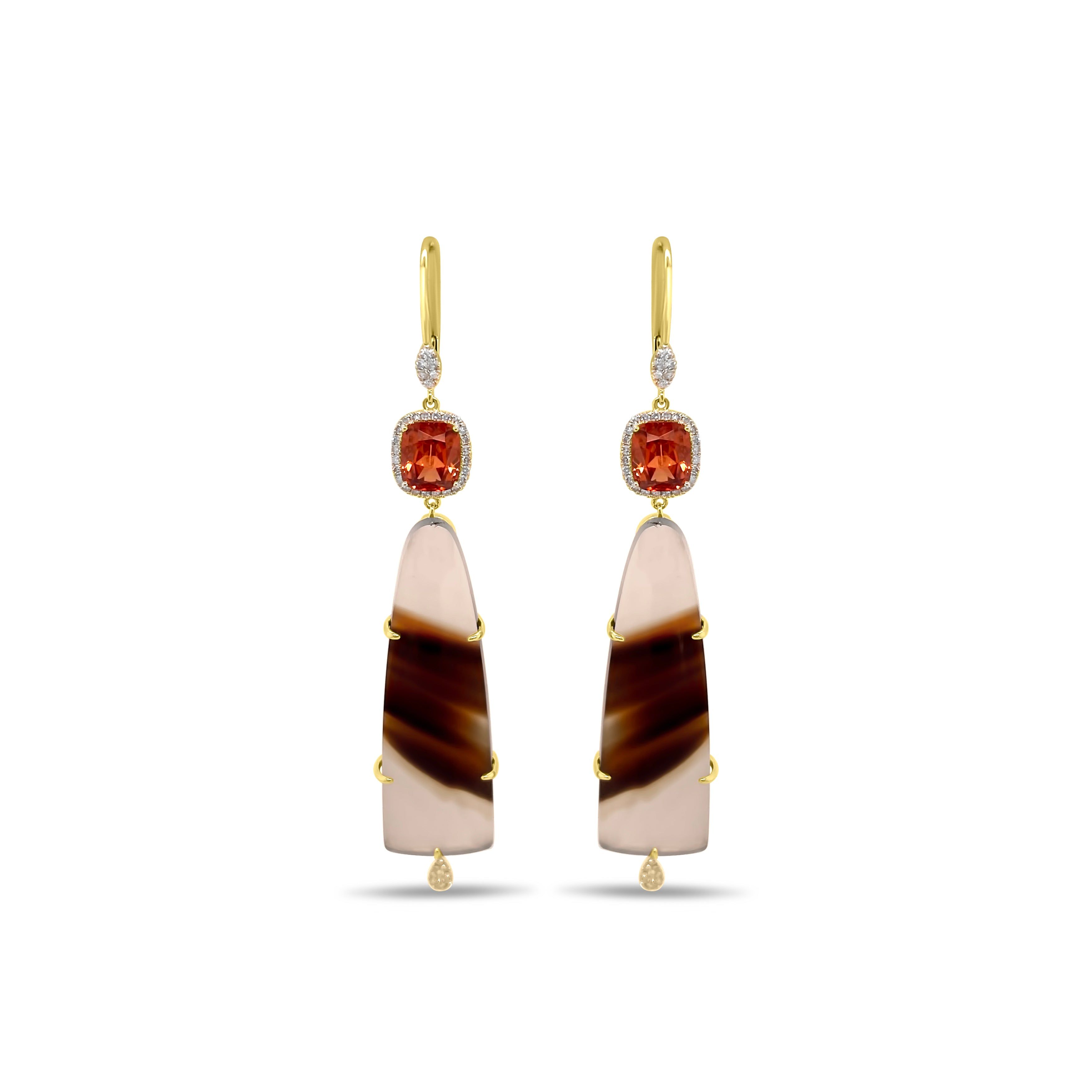 Statement Jasper and Zircon Earrings sold by Meira T