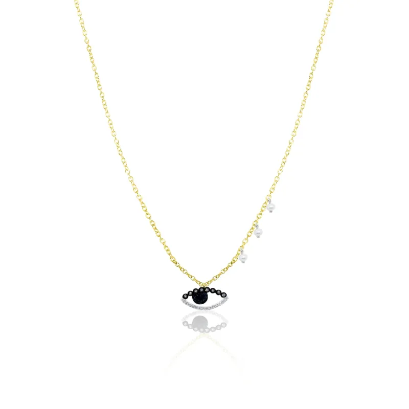Diamond Evil Eye with Pearl Side Charms sold by Meira T