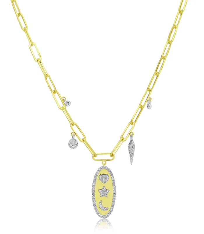 Yellow Gold Chunky Celestial Necklace sold by Meira T